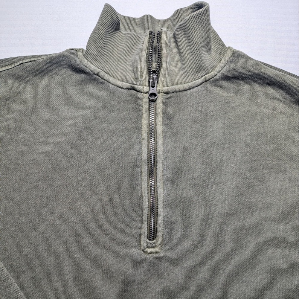 C&C California Sunwashed Quarter Zip Pullover Olive Athleisure - Picture 3 of 5